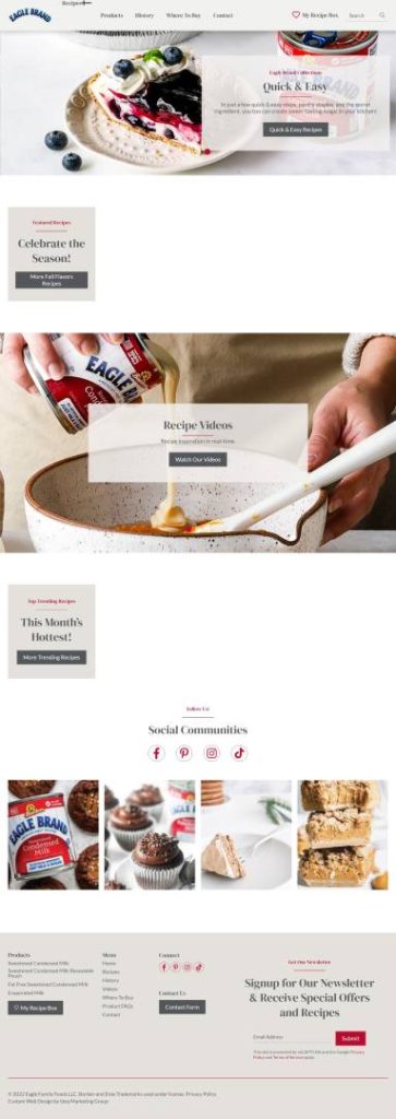 Eagle Brand Food Design Website