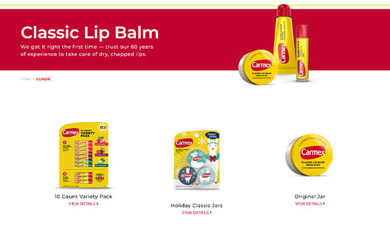 Custom Web Design for Carmex Website 02