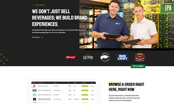 Custom Web Design for Superior Beverage Website 01