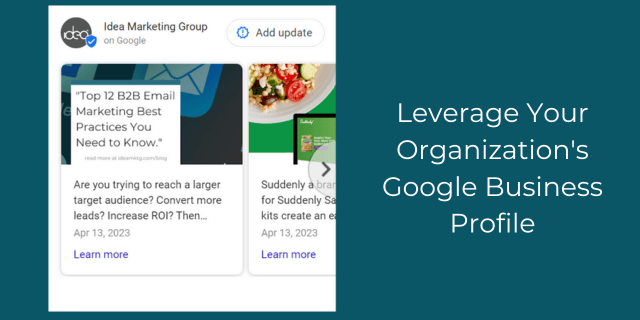 Google Business Profile post section.